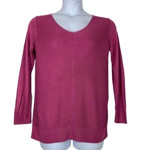 Banana Republic Medium Sweater V Neck Pink Purple Long Sleeve Knit Top Womens